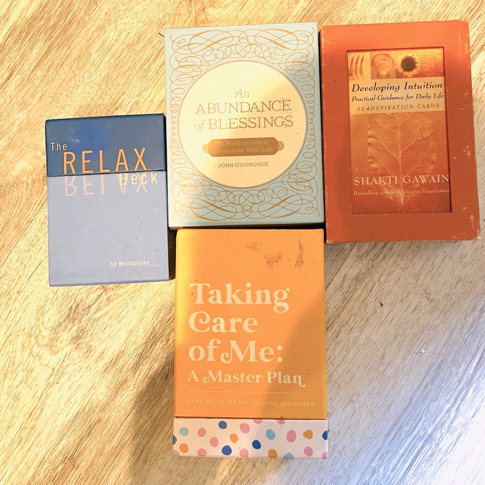 Four decks of inspiration cards